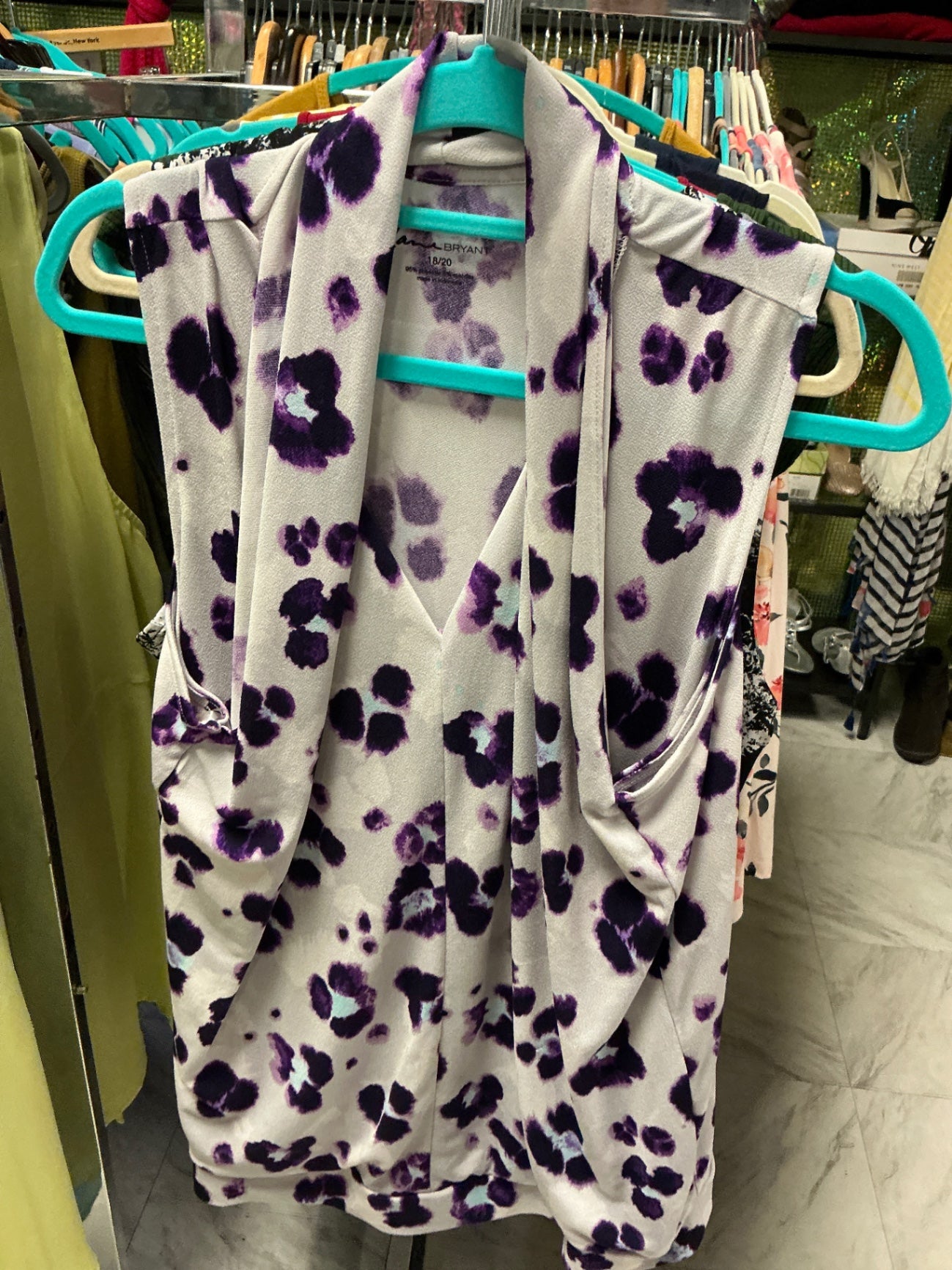 Lane Bryant Sleeveless Top 18/20 White and Purple