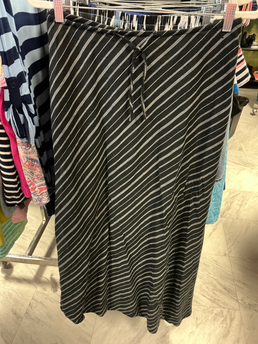 Lane Bryant Maxi Skirt 14/16 Black with White Stripes