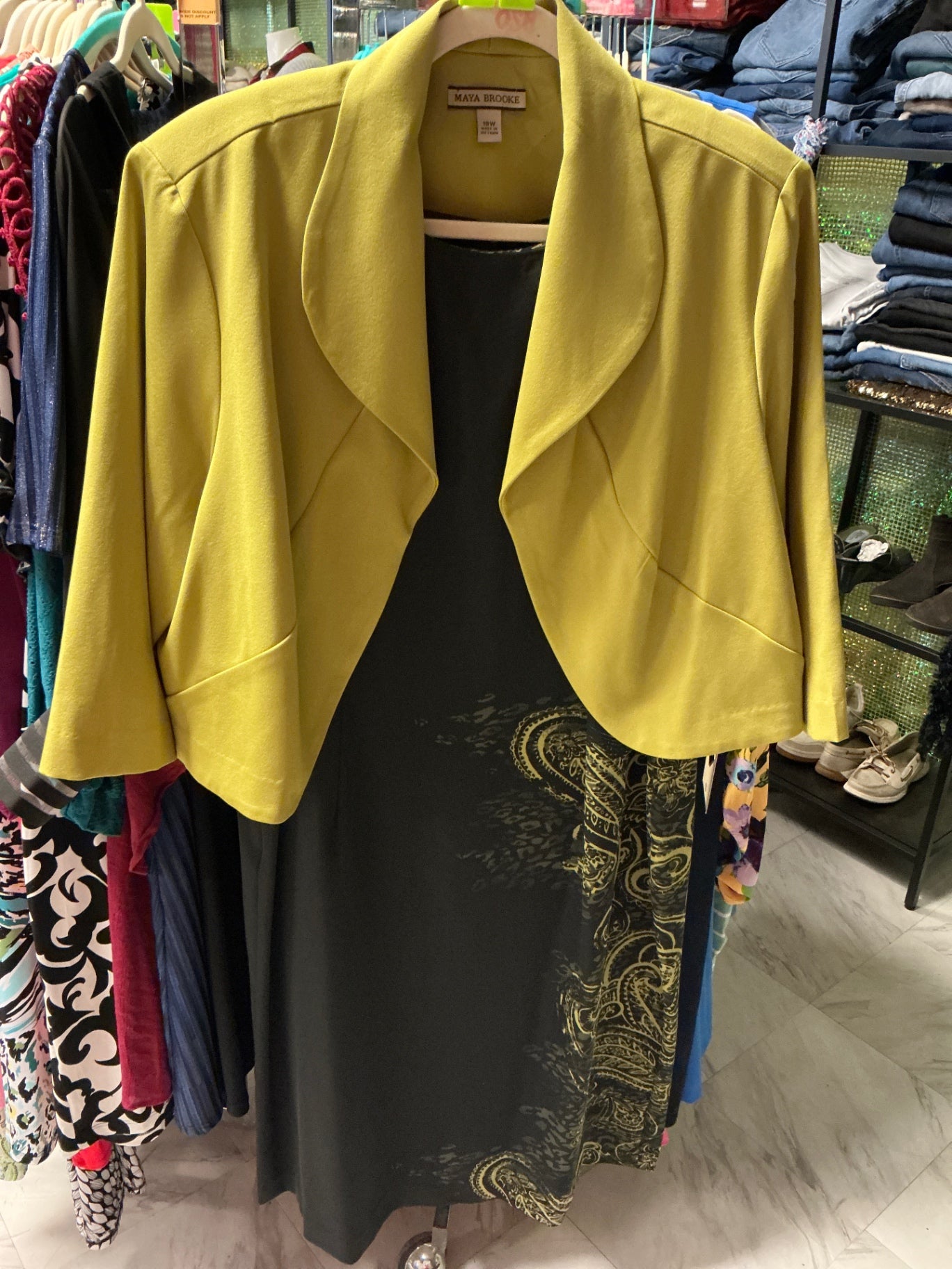 Maya Brooke Dress w/ Jacket 18 Mustard