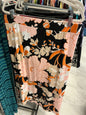 Liz Claiborne Skirt 4X Black with floral prints in orange and beige