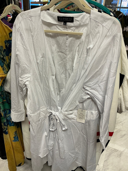 Eloquii Wrap Dress 28 White