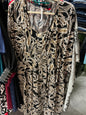 NY Collection Dress 3X Black with Beige Pattern