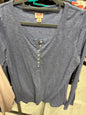 Mossimo Long Sleeve Henley Shirt XL Blue