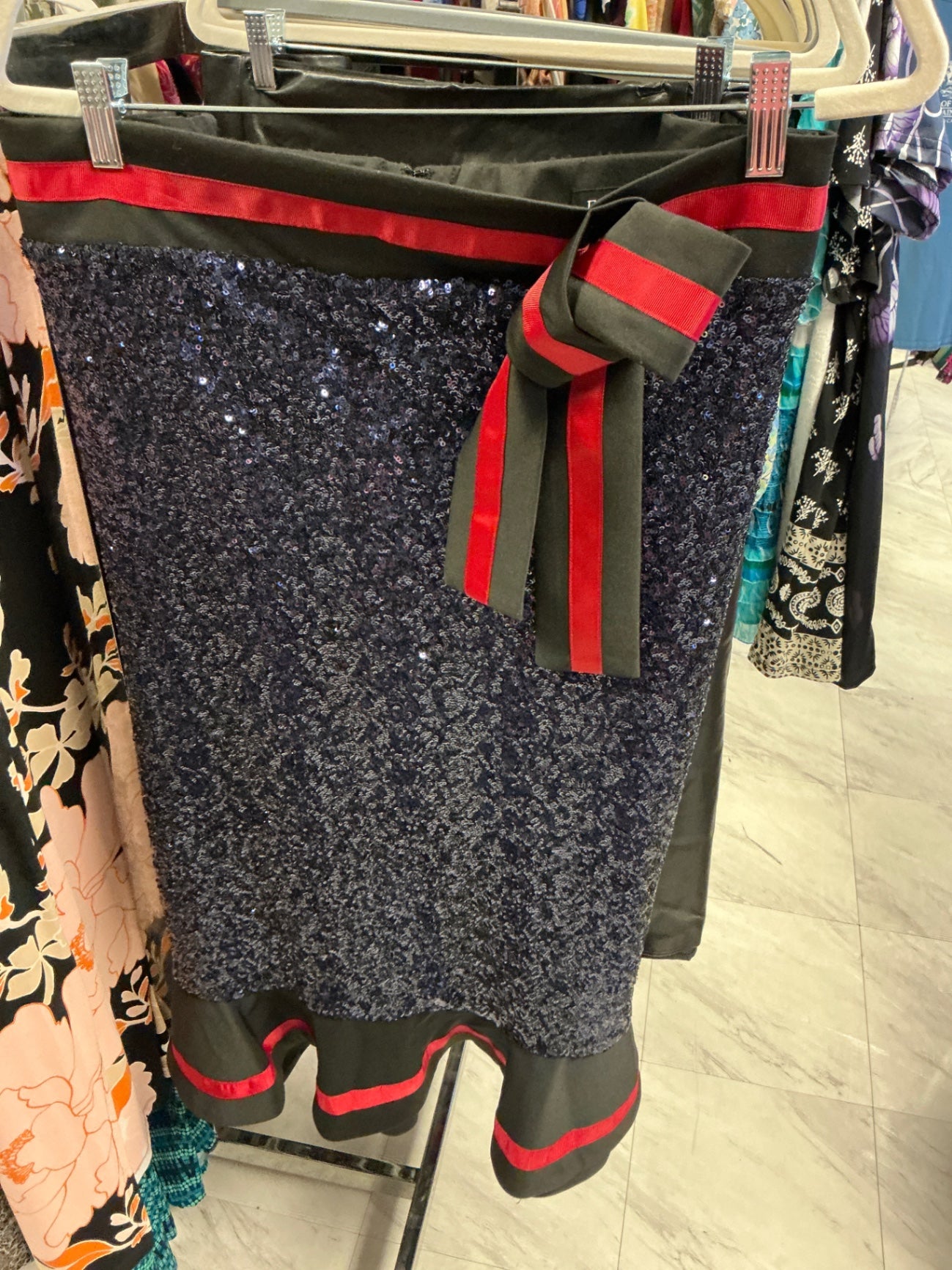 Eloquii Skirt 28 Navy and Red NWT