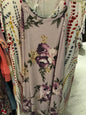 White Birch Dress 3X Lavender with multicolor floral print