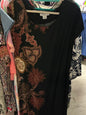Liz Claiborne Dress 24 Black with brown and red patterns