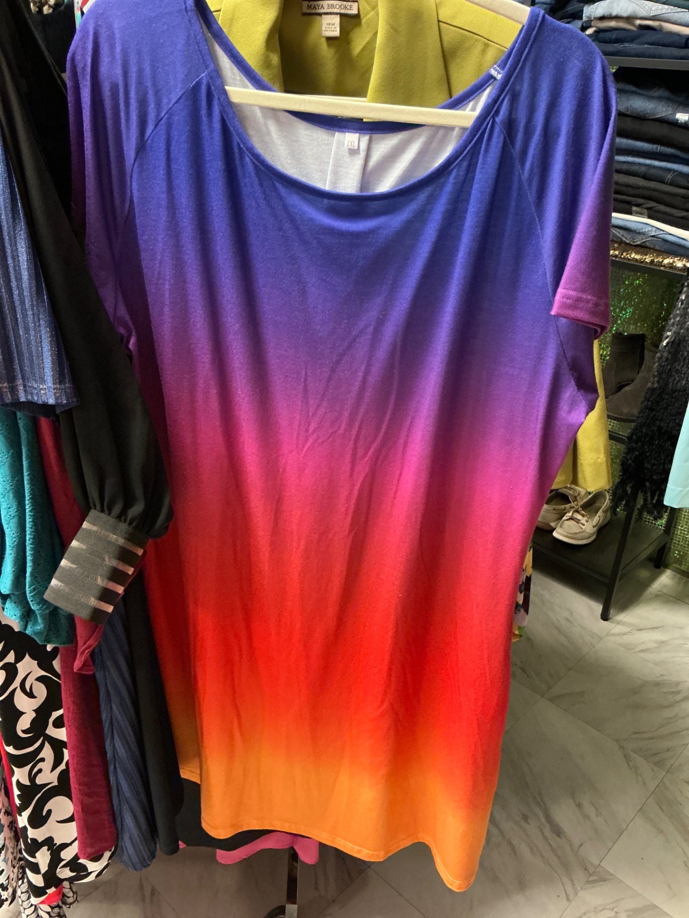 Dress 2XL Multicolor Gradient