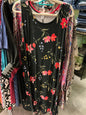 Old Navy Dress 3X Black with floral pattern