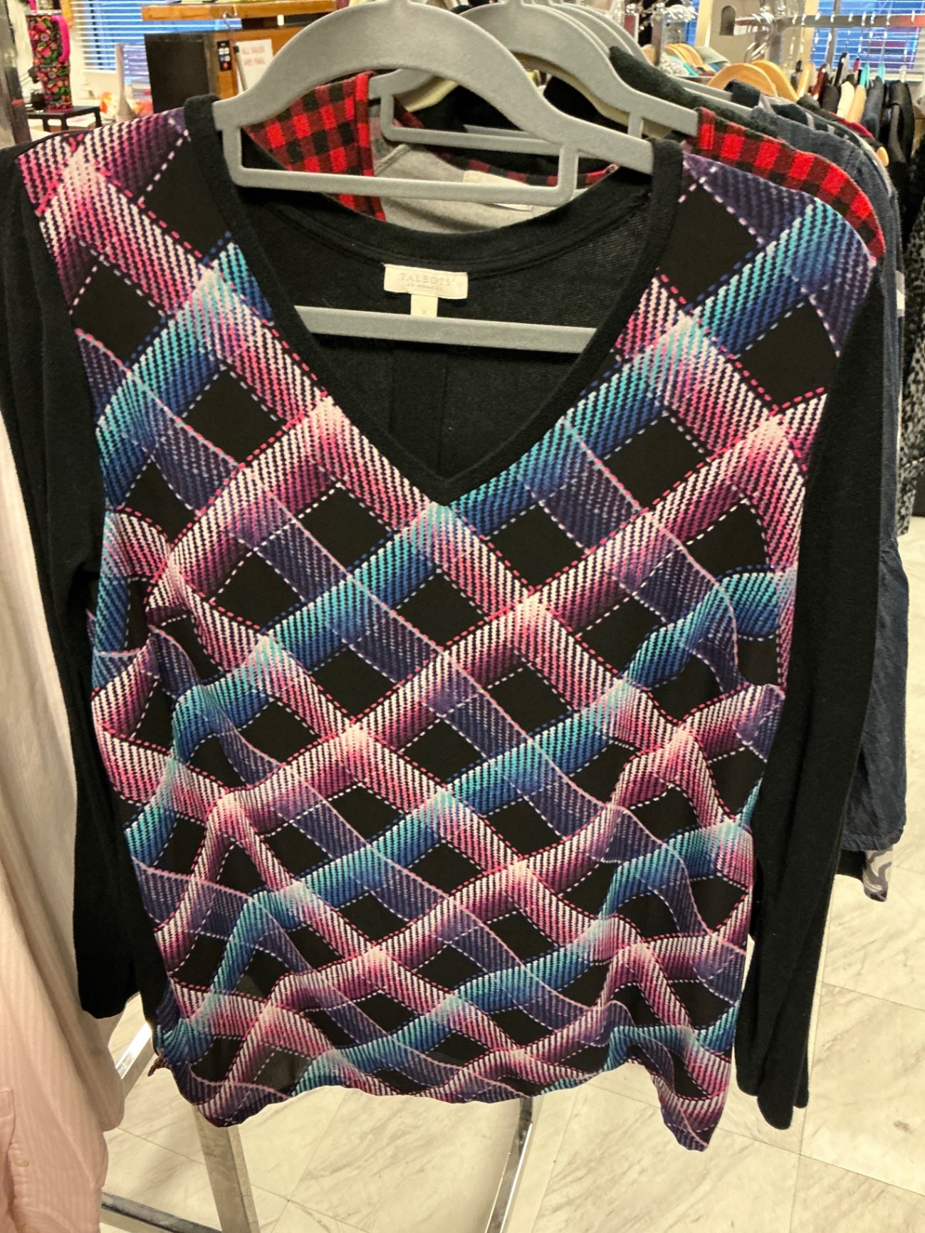 Talbots Sweater XL Multicolor with black