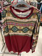 P & Rose Sweater 3XL Multicolor with predominant burgundy