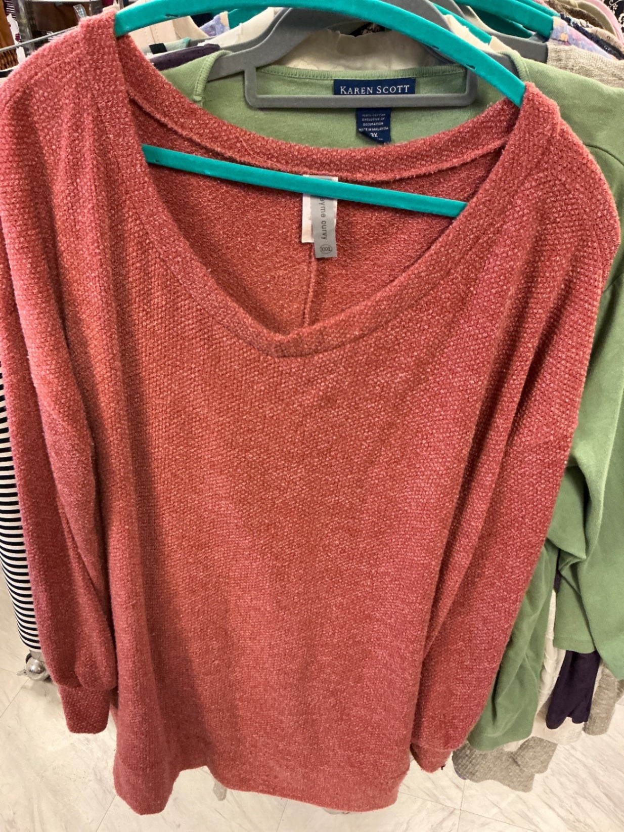 Honeyme Curvy Sweater XXXL Raspberry NWOT