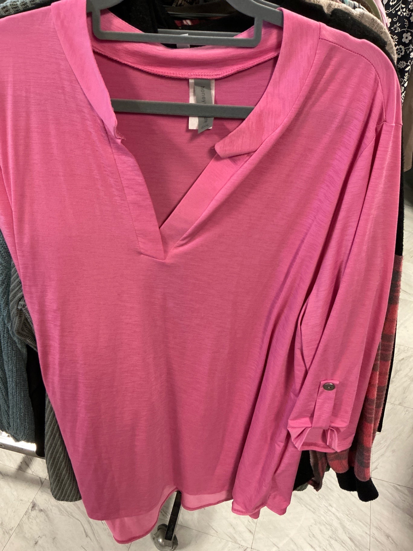 Honeyme Curvy Tunic Top XXXL Pink