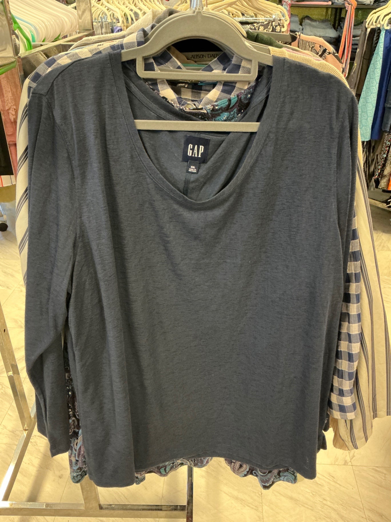 GAP Long Sleeve T-Shirt XXL Navy Blue