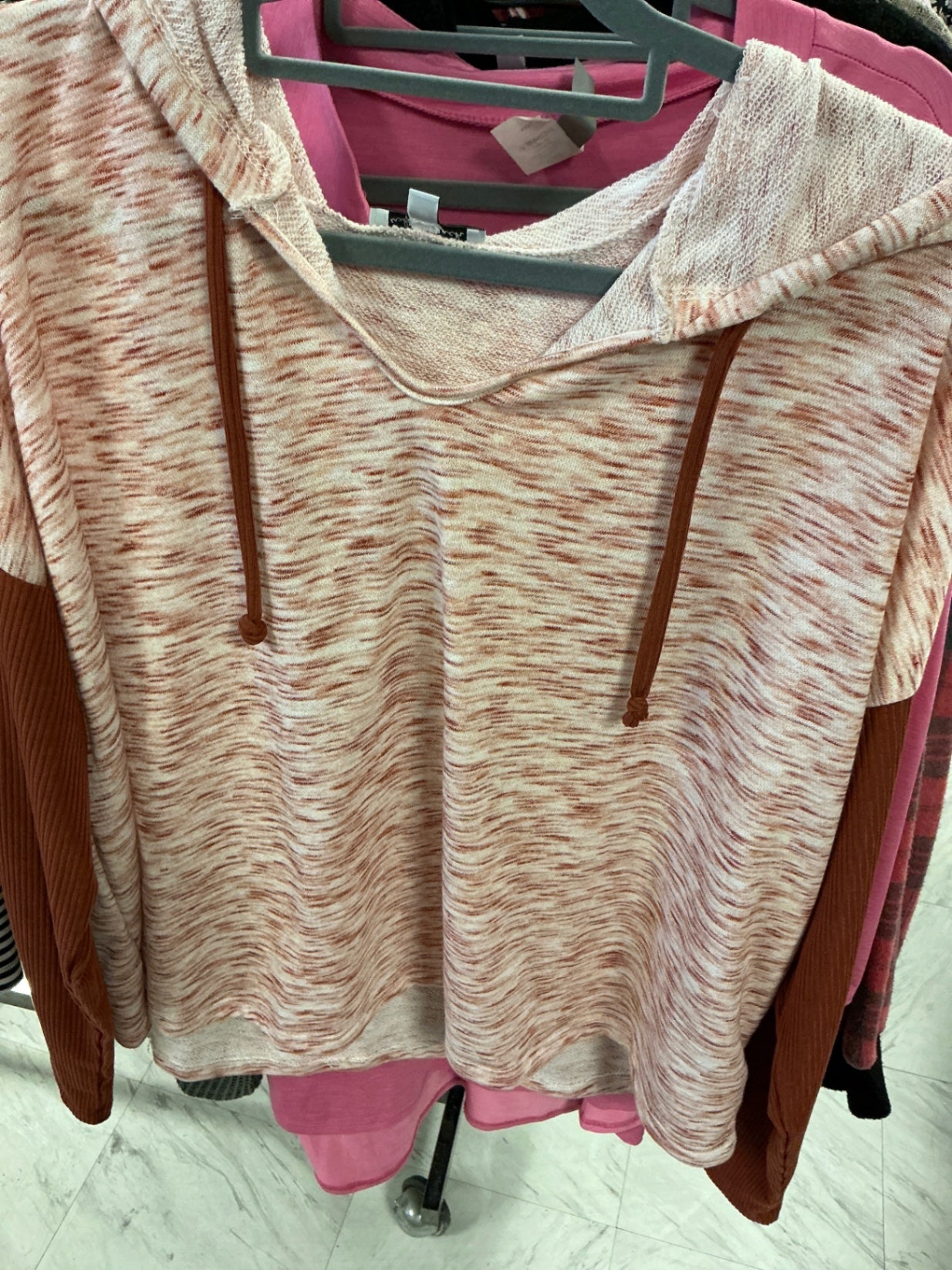 White Birch Hoodie 3X Marled Pink