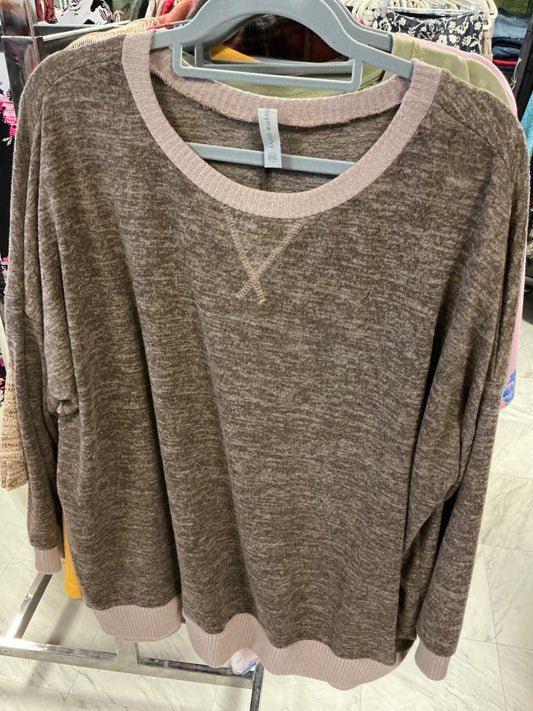 Honeyme Curvy Sweatshirt XXXL Brown NWOT