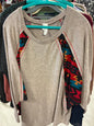 Now N Forever Sweater 3X Beige with Multicolor Pattern