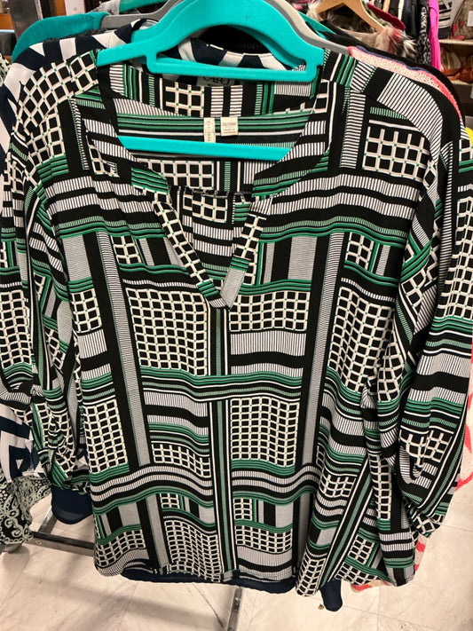 EST. 1946 Blouse 26/28 Black, White, Green