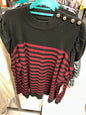 Unknown Sweater 26/28 Black and Burgundy NWT