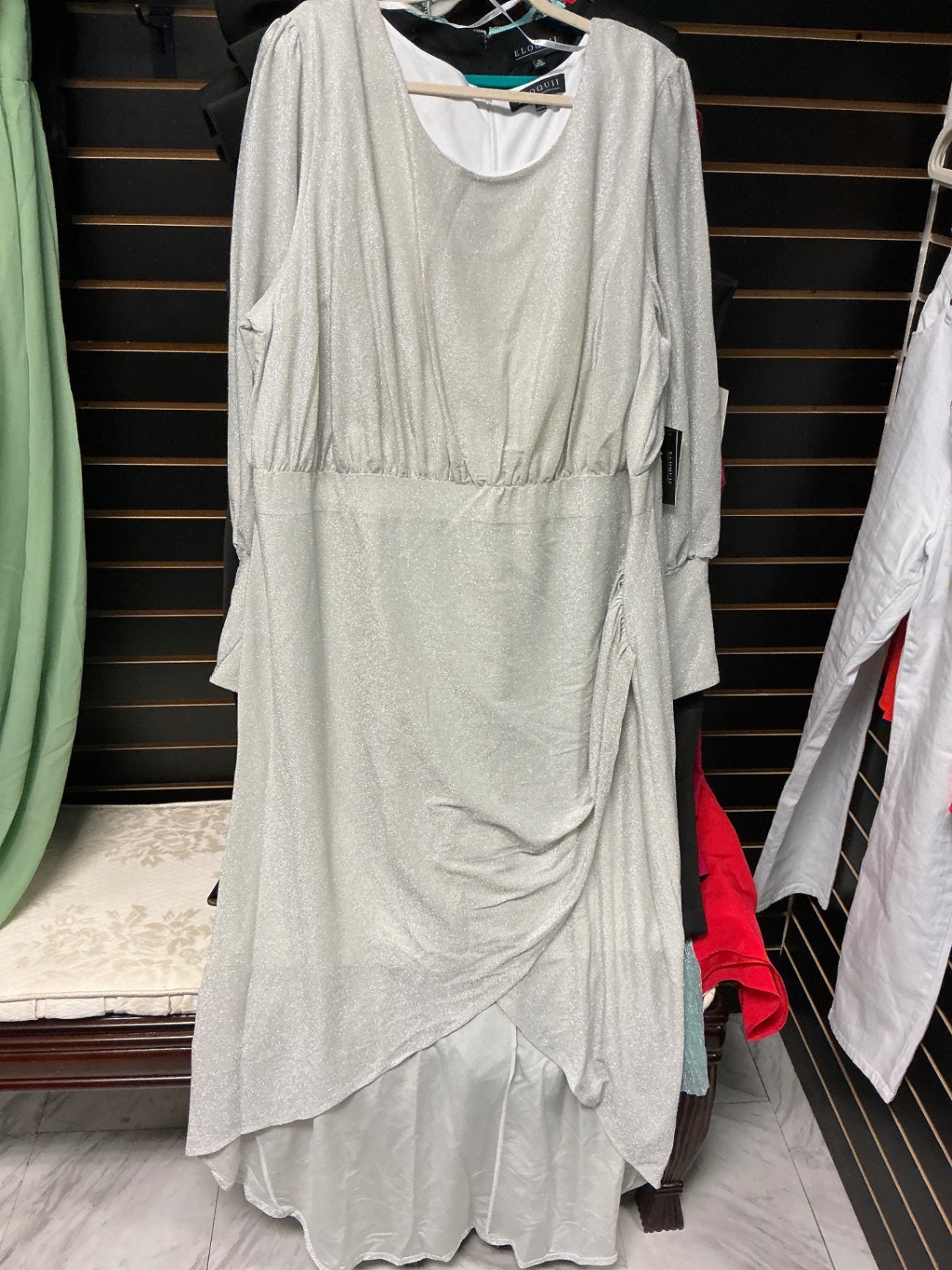 ELOQUII Evening Dress 28 Silver NWT