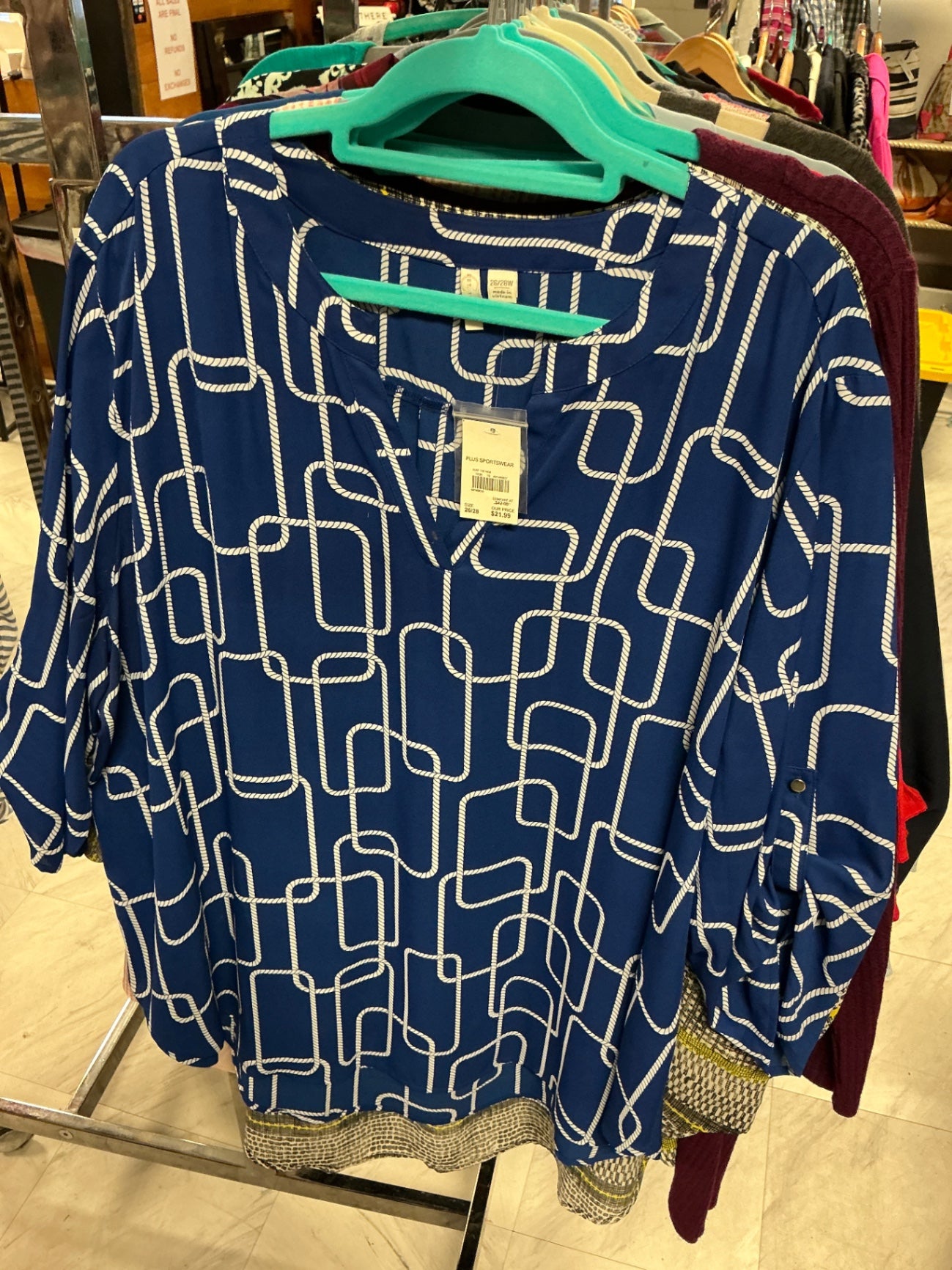 EST. 1946 Blouse 26/28 Blue