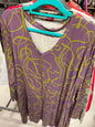Logo Tunic Top 5X Purple with green pattern