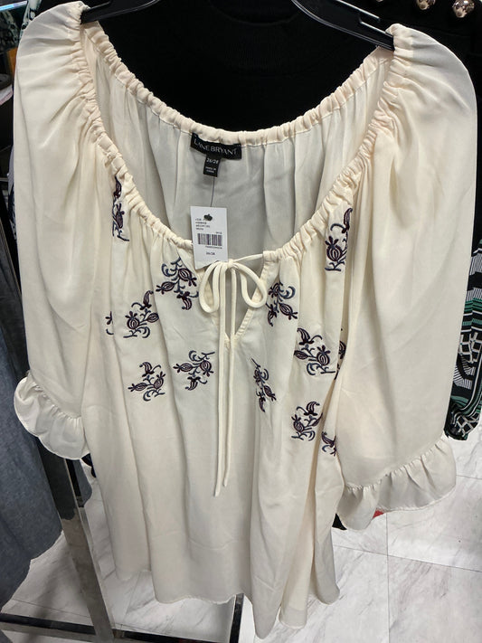 Lane Bryant Peasant Blouse 26/28 Ivory NWT