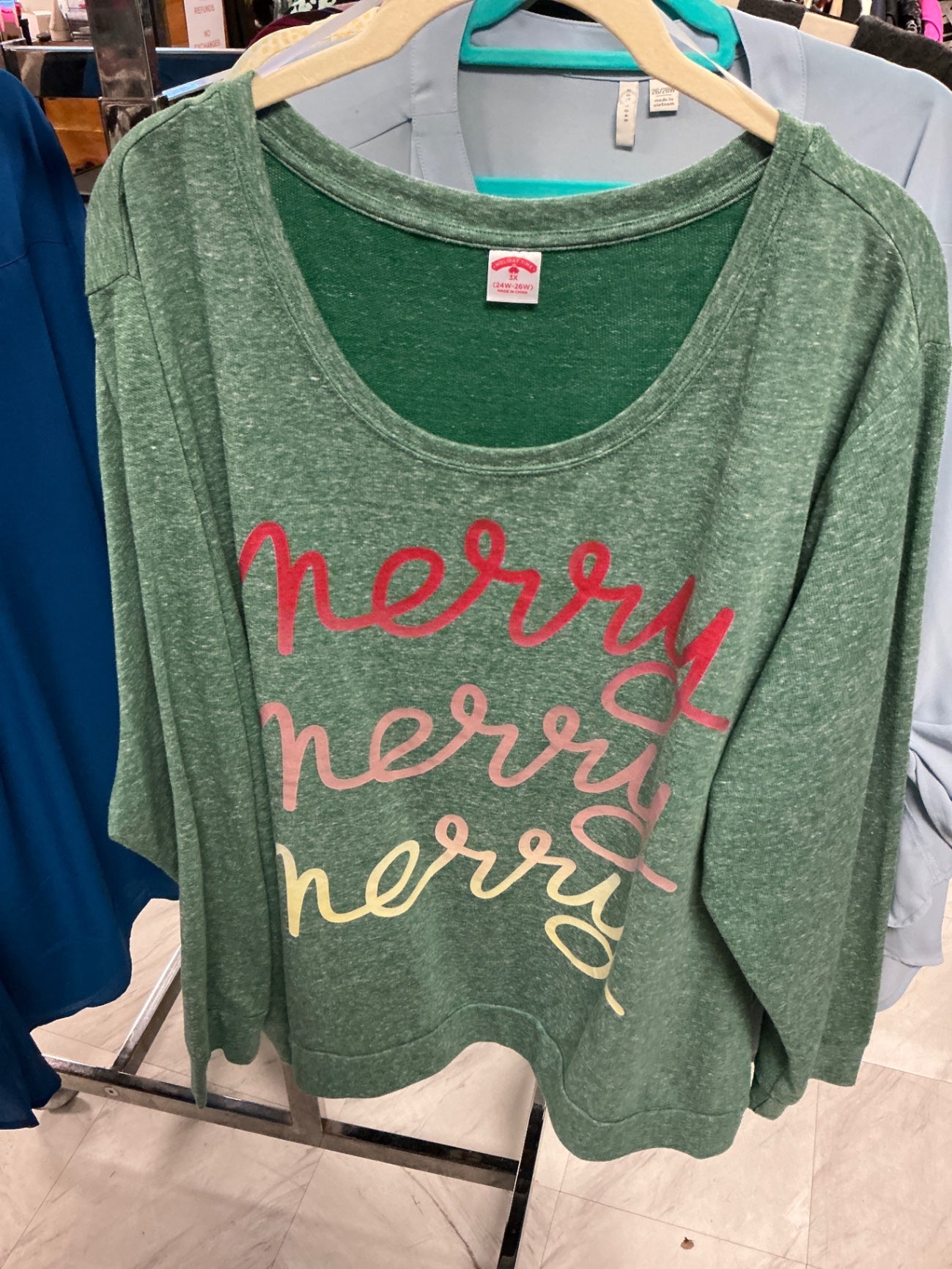 Holiday Time Sweatshirt 3X Green