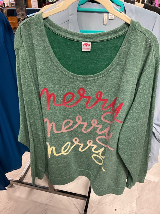 Holiday Time Sweatshirt 3X Green