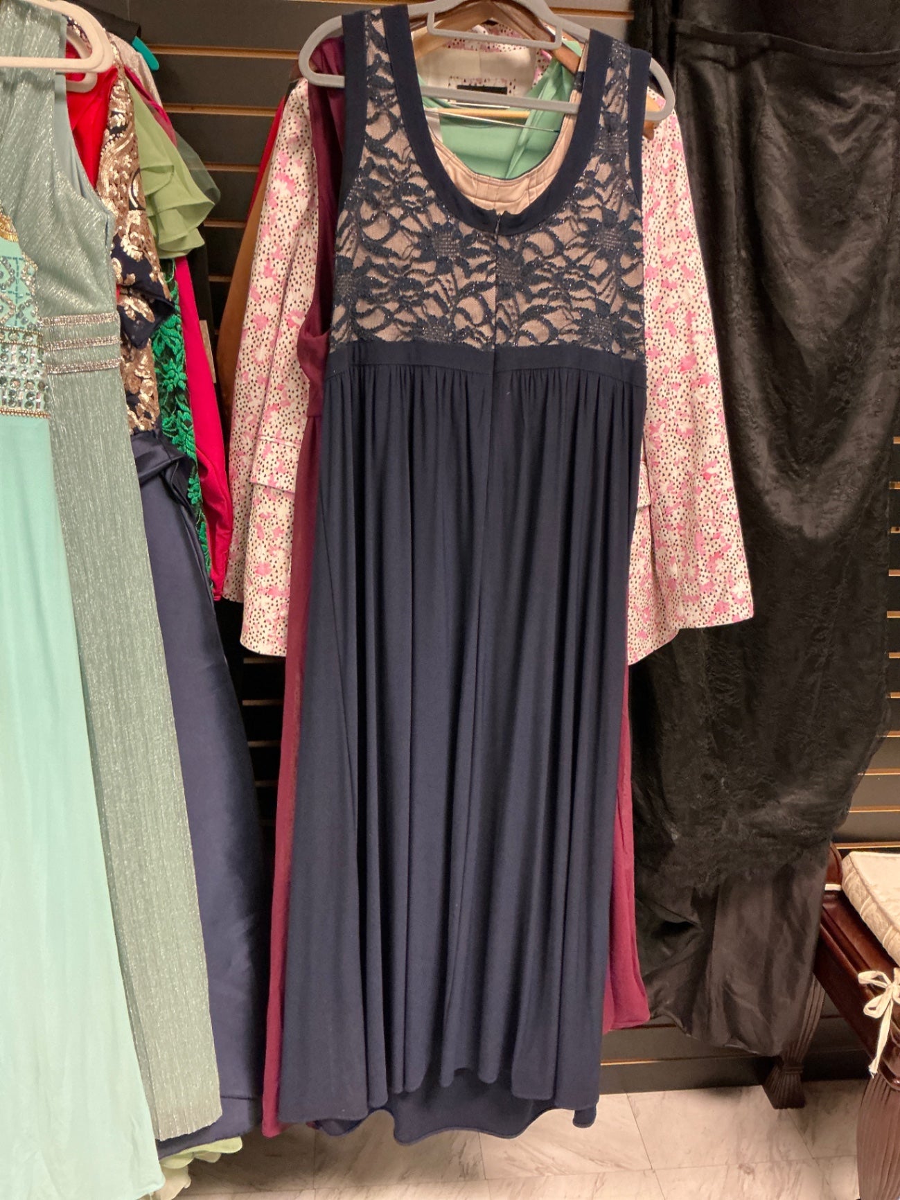 R & M Richards Dress 18 Navy Blue
