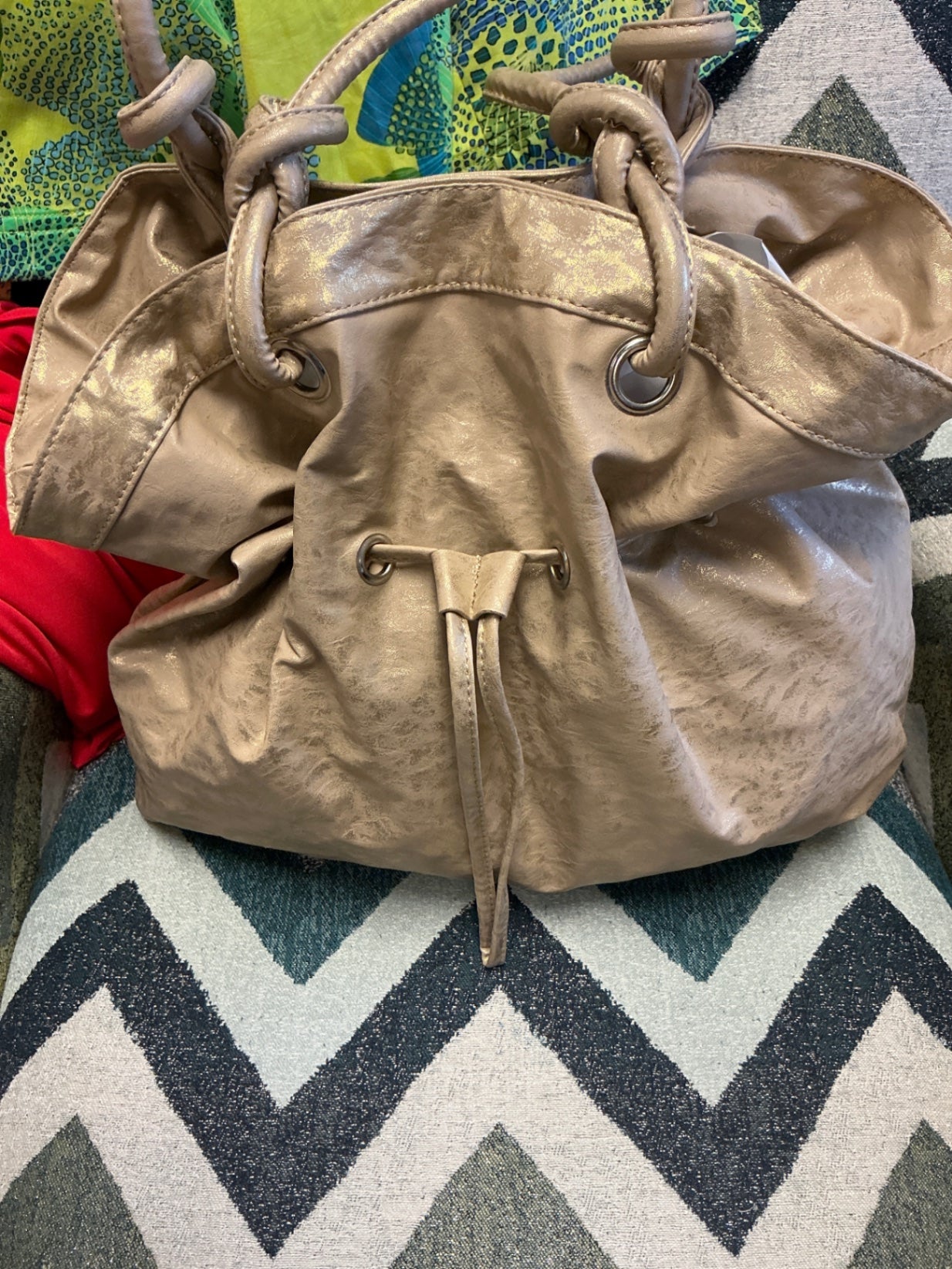 DSW Handbag Metallic Taupe