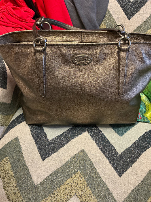 Coach Handbag Metallic Brown