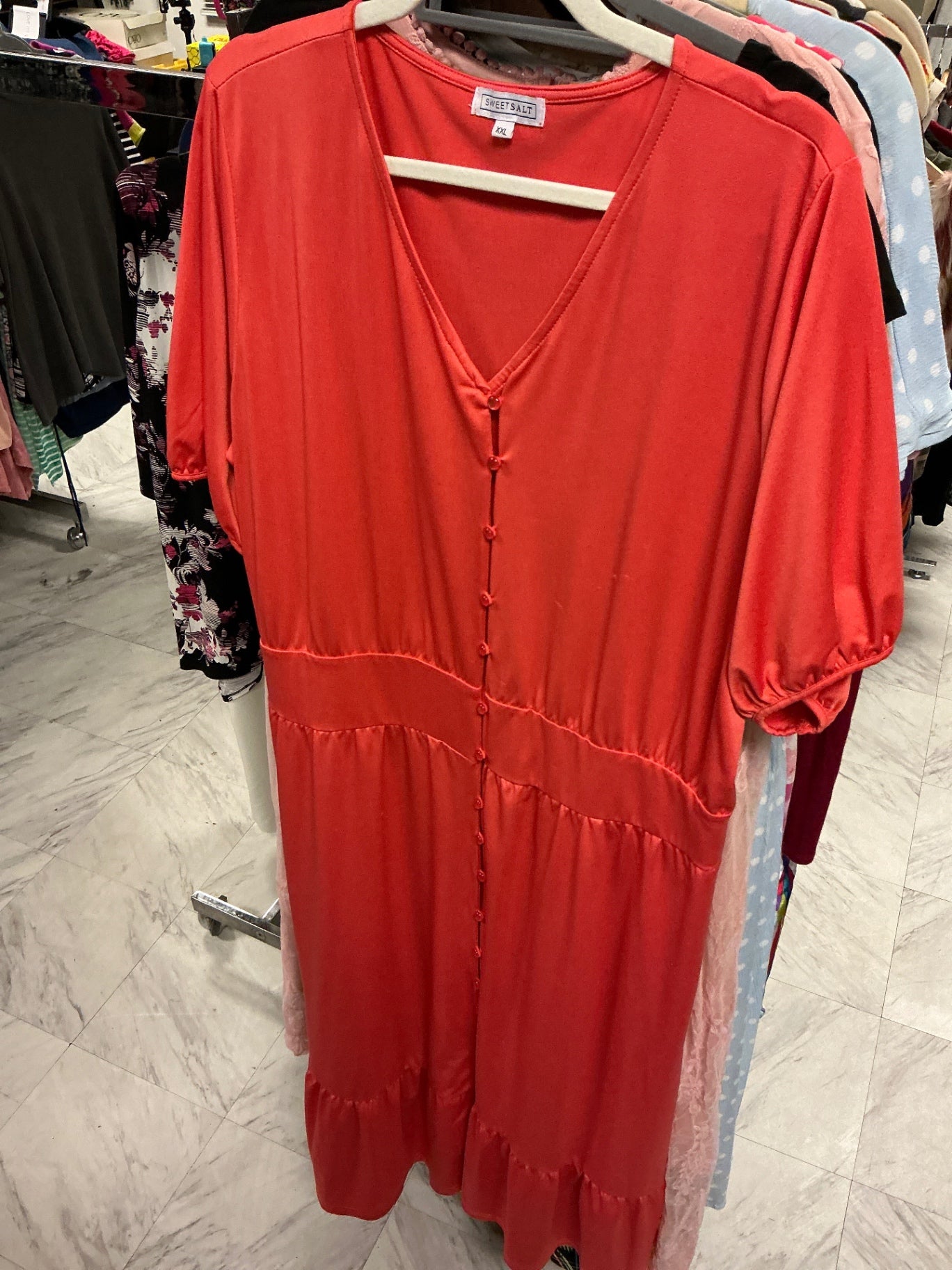 Sweet Salt Dress XXL Red