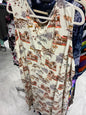 D & Co Sleeveless Dress 5XP Cream with Multicolor Print