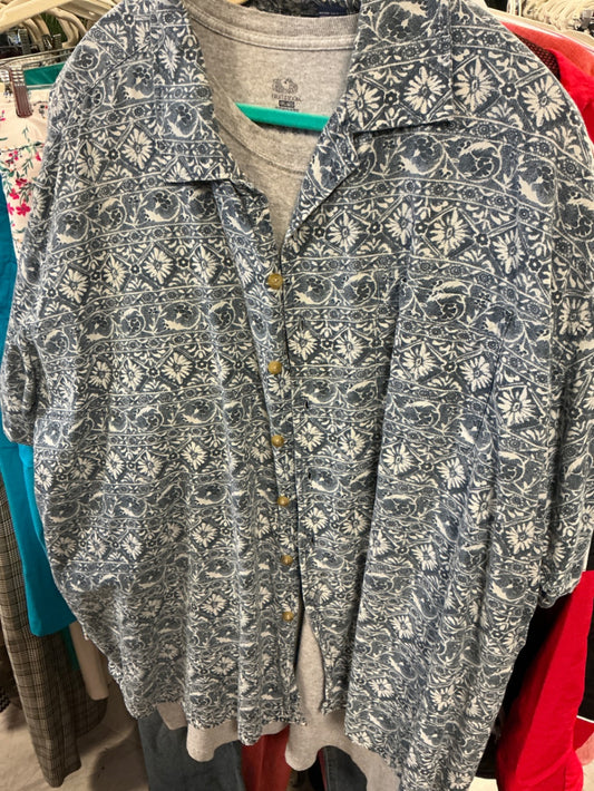 Harbor Bay Button-up Shirt 4X Blue