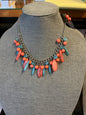 Paparazzi Necklace 2 pc Set Coral and Blue NWT
