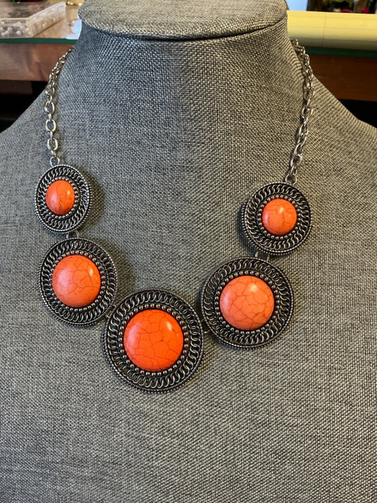 Paparazzi Necklace Orange and Black