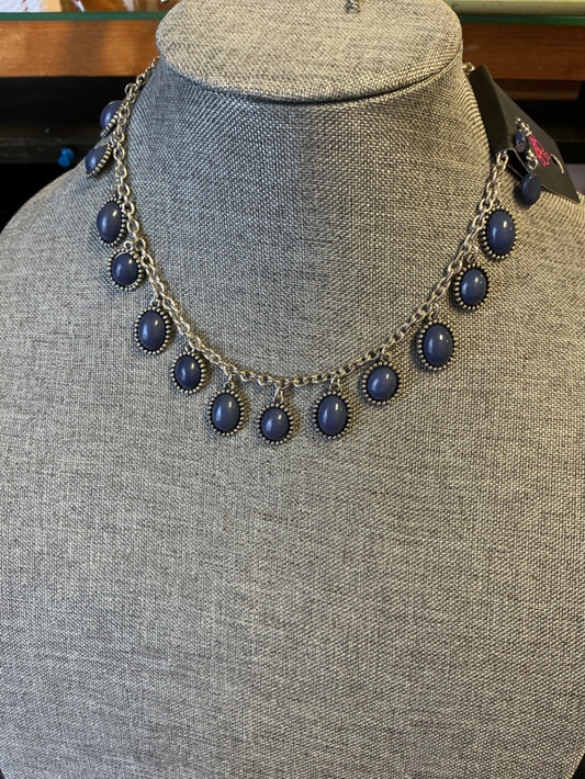 Paparazzi Necklace 2 pc Set Blue NWT