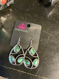Paparazzi Earrings Green and Silver NWT