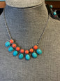 Paparazzi Necklace 2 pc Set Turquoise and Coral NWT