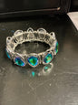 Paparazzi Bracelet Silver with Blue and Green Accents