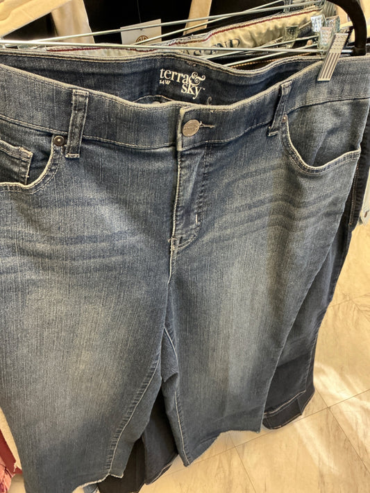 Terra & Sky Capri Jeans 14W Dark Blue