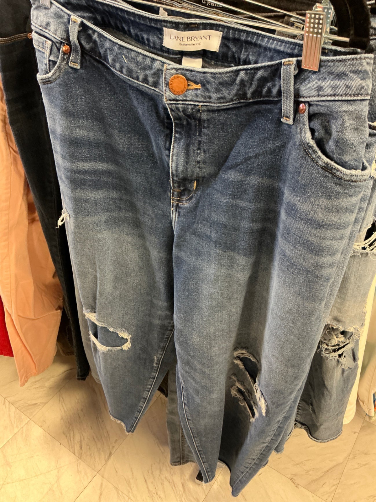 Lane Bryant Distressed Jeans 22P Dark Blue