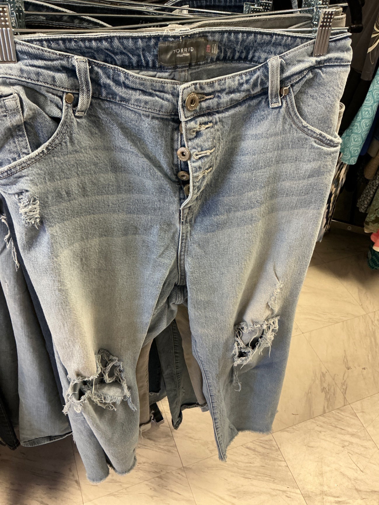Torrid Distressed Jeans 22R Light Blue