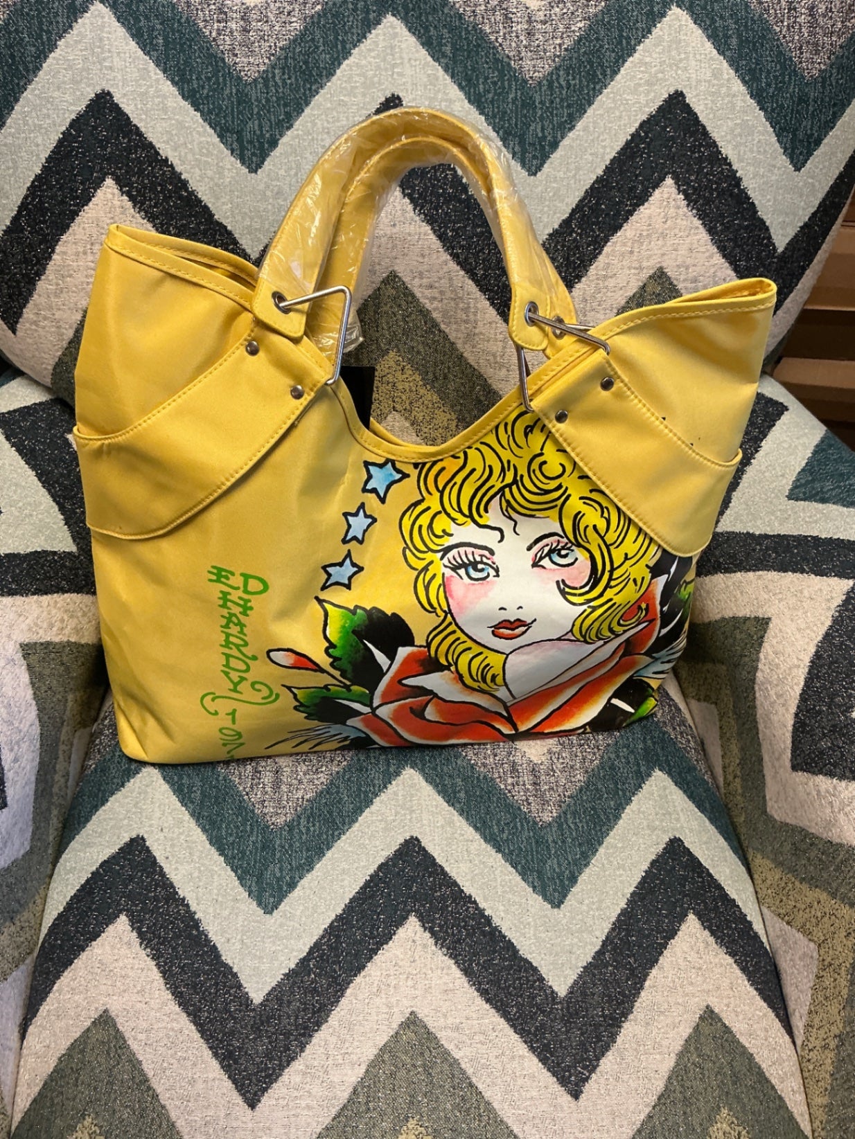 Ed Hardy Handbag Yellow Vintage NWT