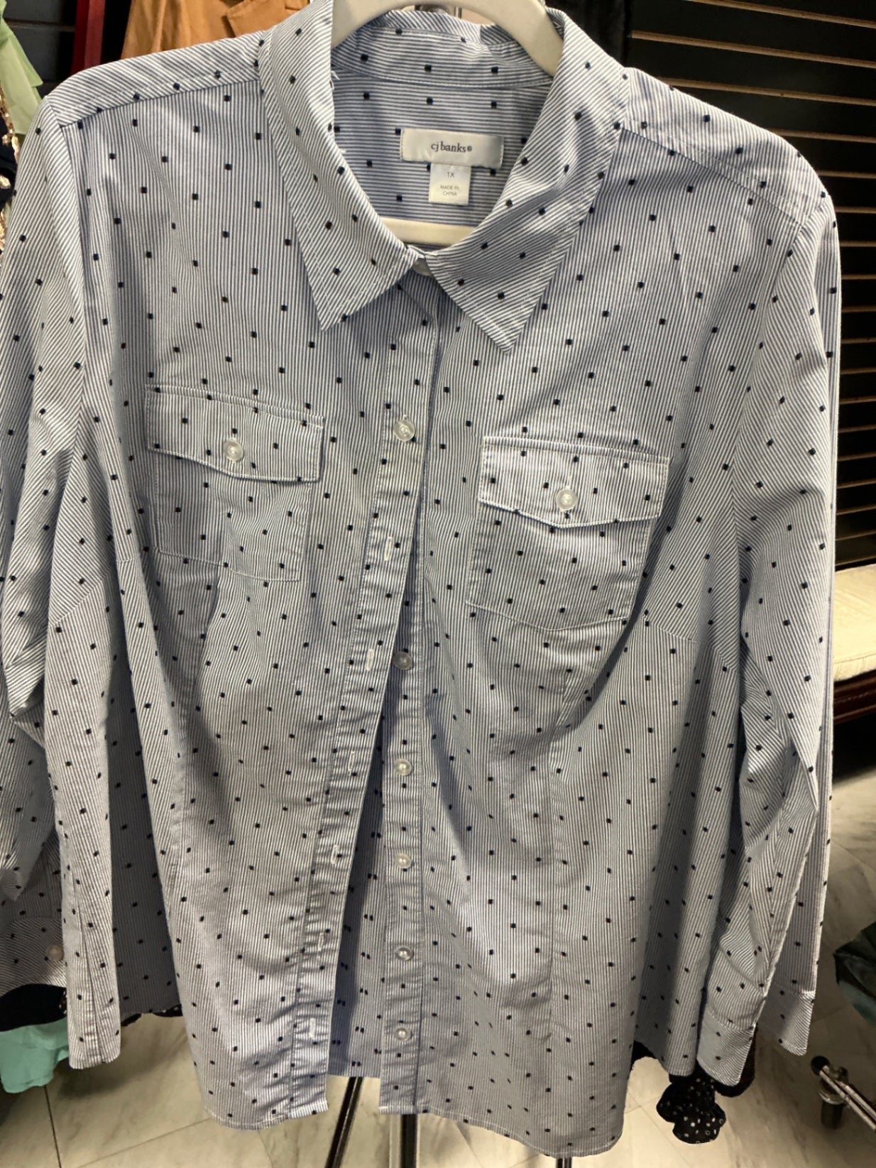 cj banks Shirt 1X Light Blue