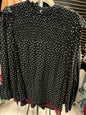 Loft Blouse XL Black with White Polka Dots