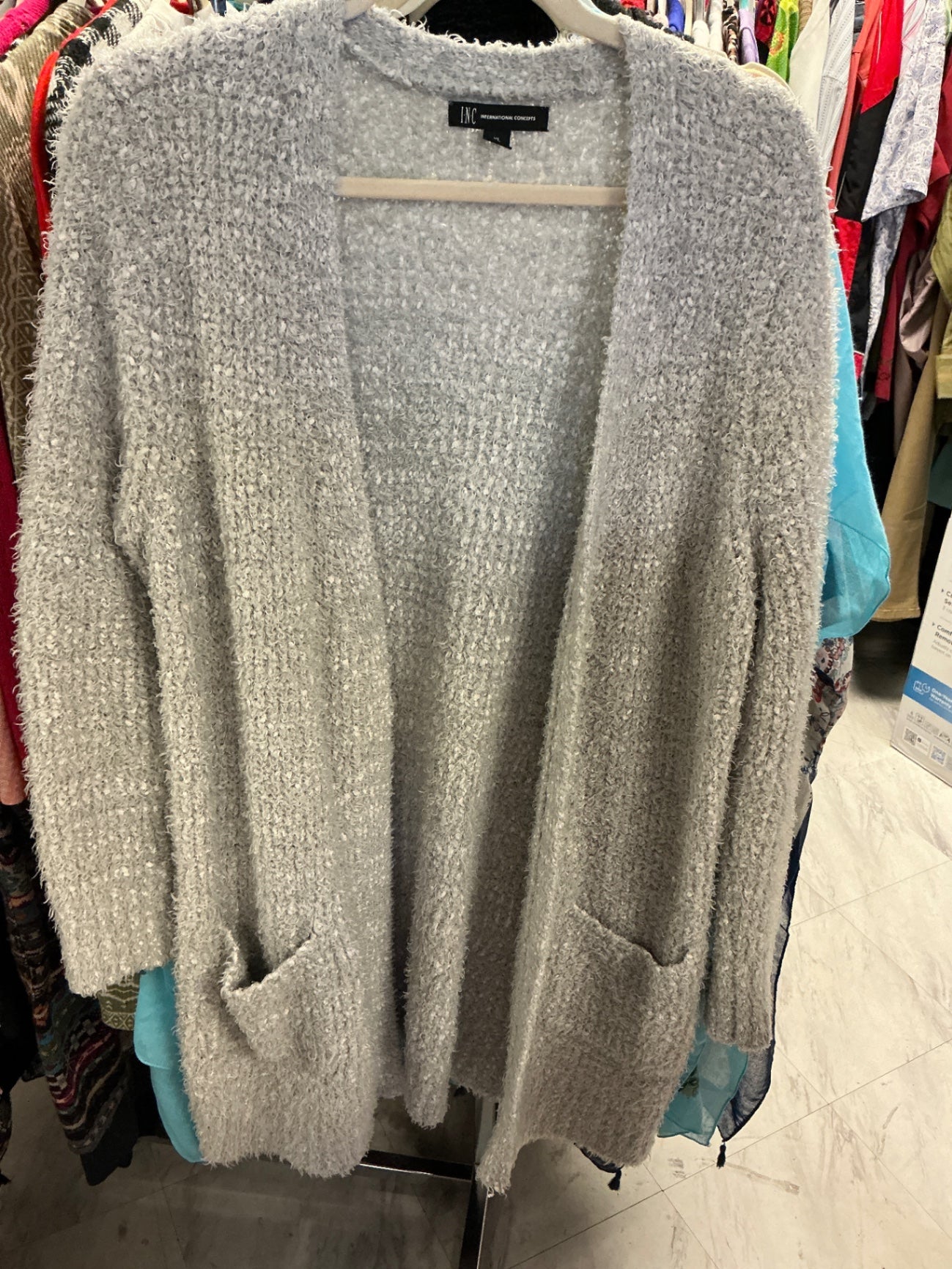 INC International Concepts Cardigan XL Gray