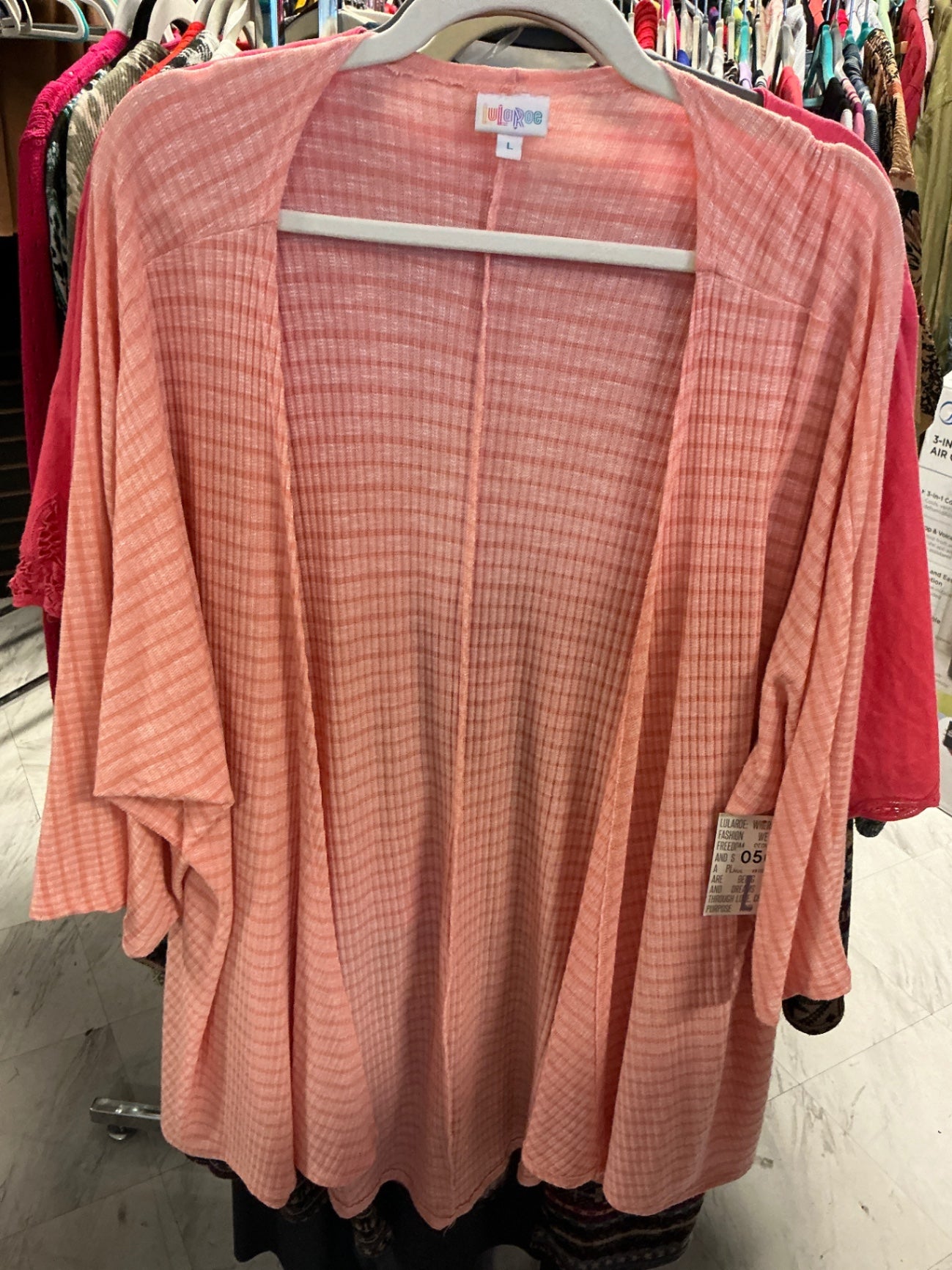 LuLaRoe Kimono L Coral NWT
