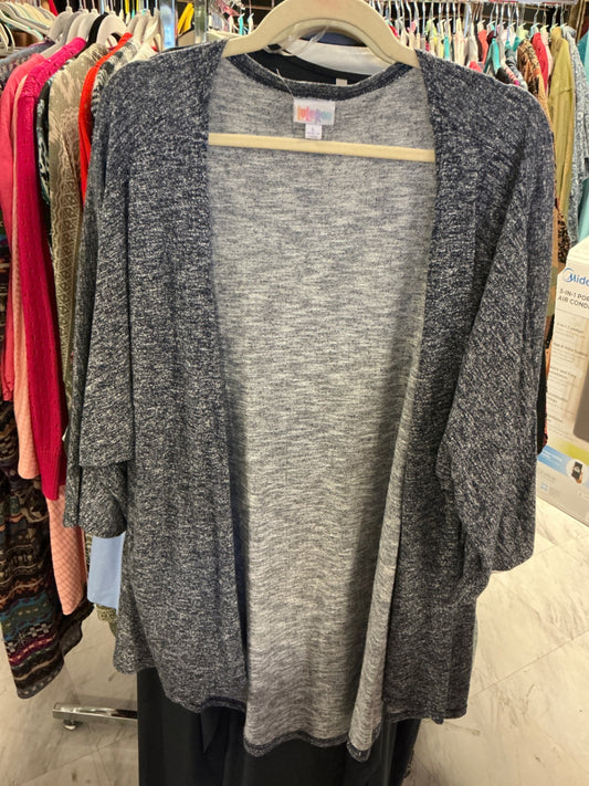 LulaRoe Cardigan L Heather Blue NWOT