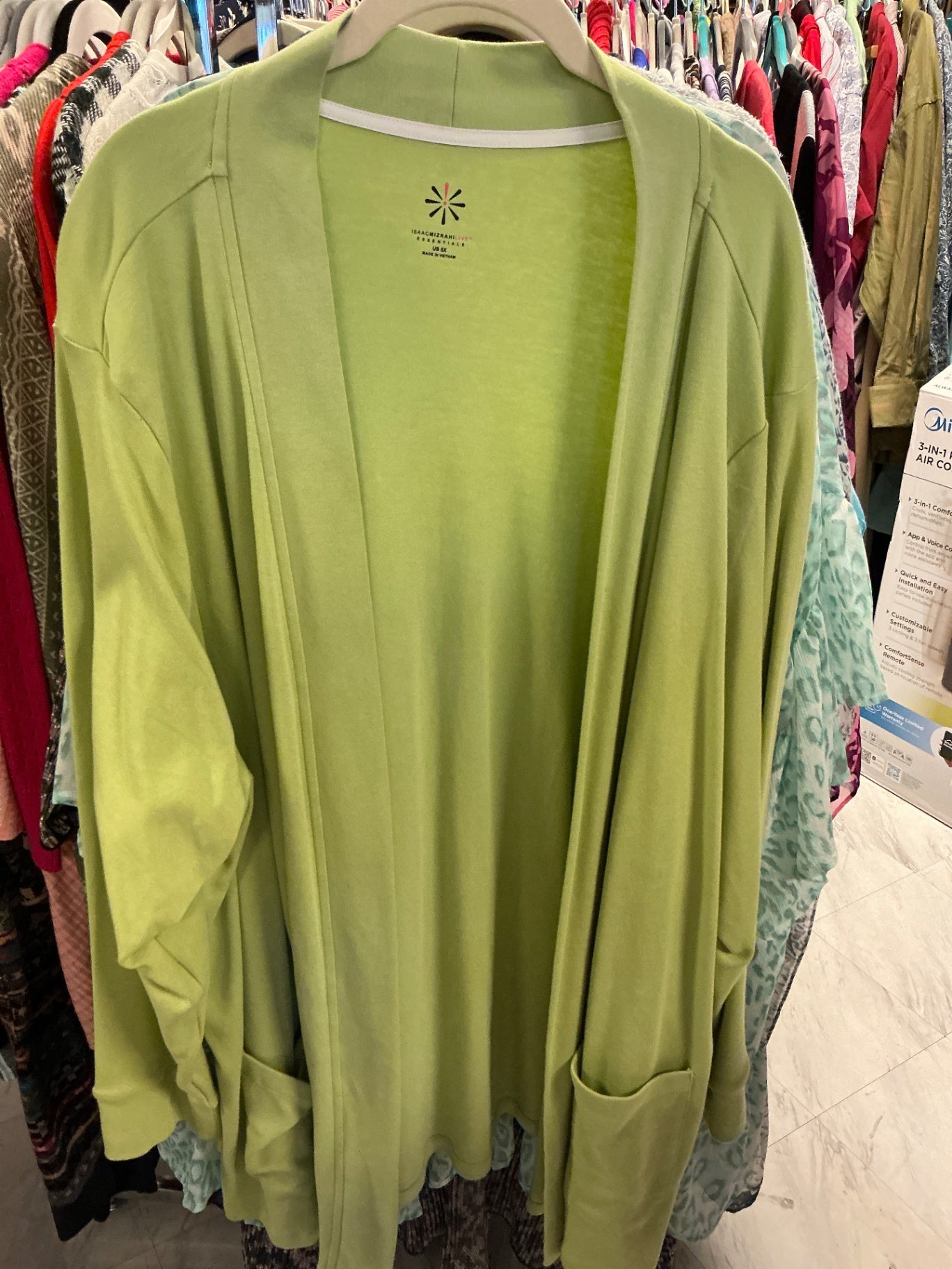 Isaac Mizrahi Live! Cardigan 5X Light Green